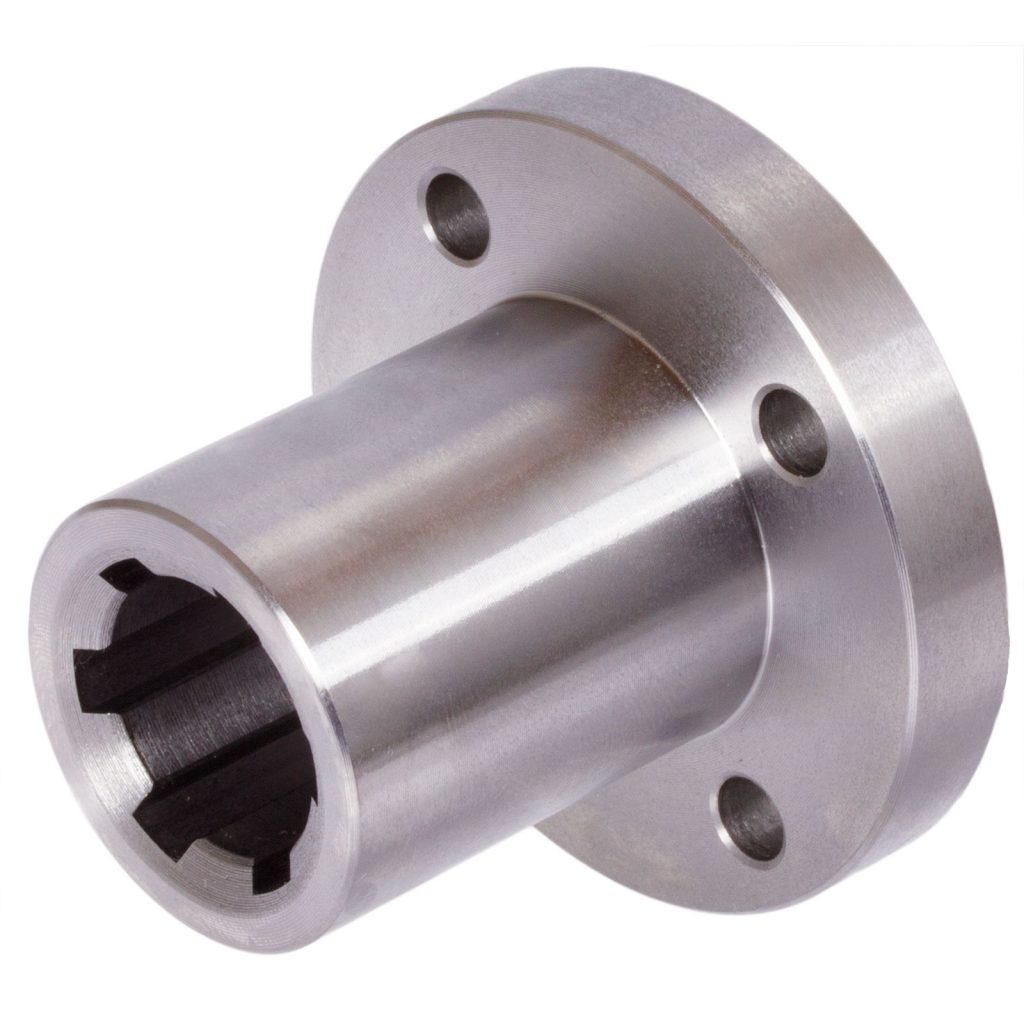 Splined hub with flange DIN 14 KN 13X16 length 40mm stainless steel 1.