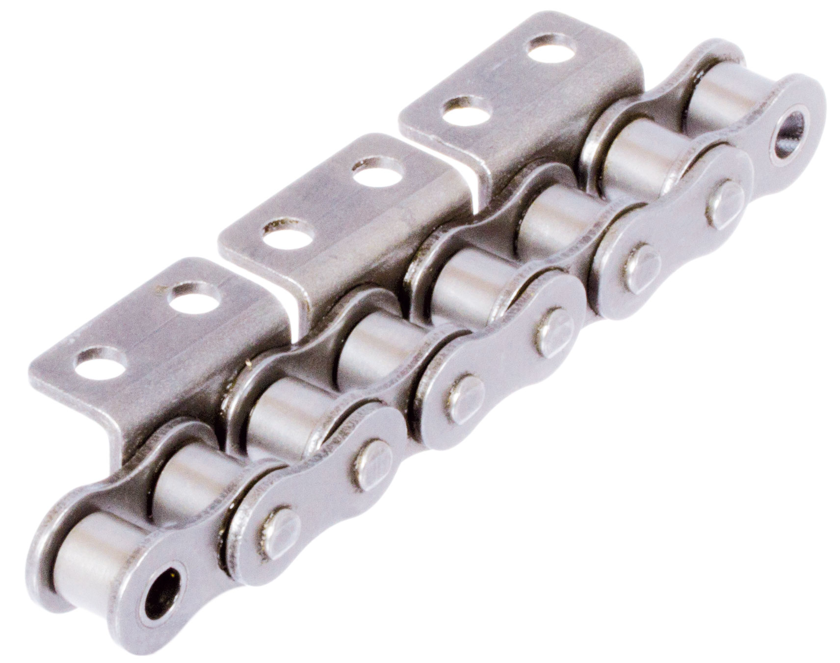 One Side Attachment Chain 40SS / 1/2 in Pitch WA-2 Attachment Bent Spring Clip 304 Stainless Steel Material 