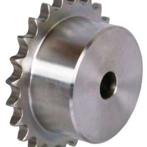 Spur gear made of steel 1.4305 with hub module 1 26 teeth tooth width 10mm outside diameter 28mm