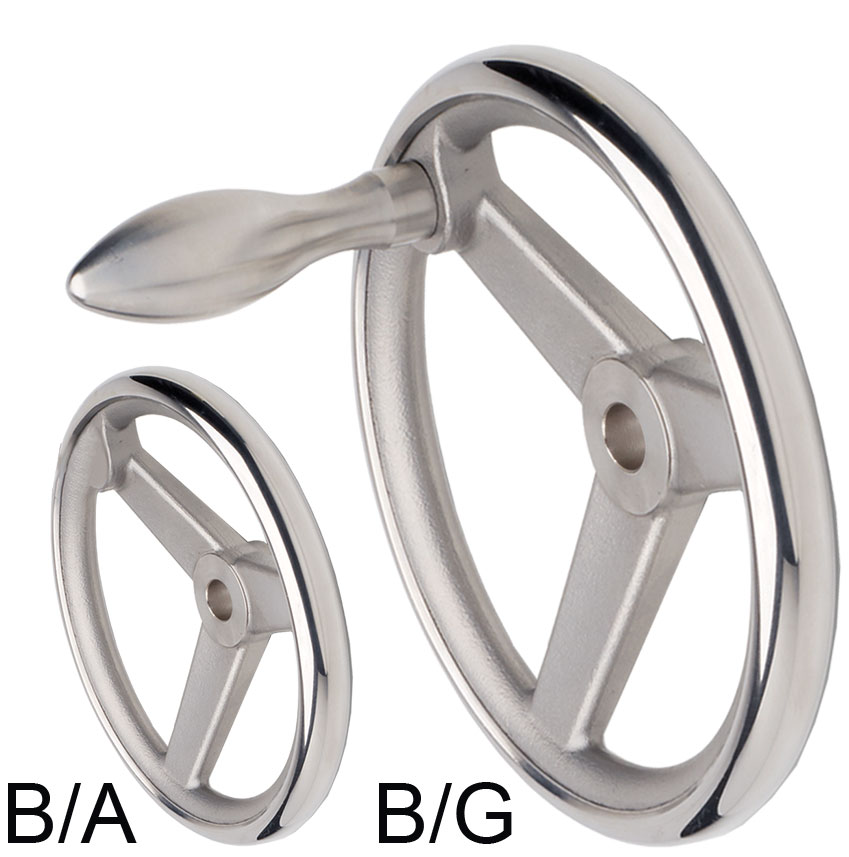 Spoked handwheel DIN 950 stainless steel 1.4401 version B/A without handle  diameter 100mm SKU: 67099710 - Maedler North America