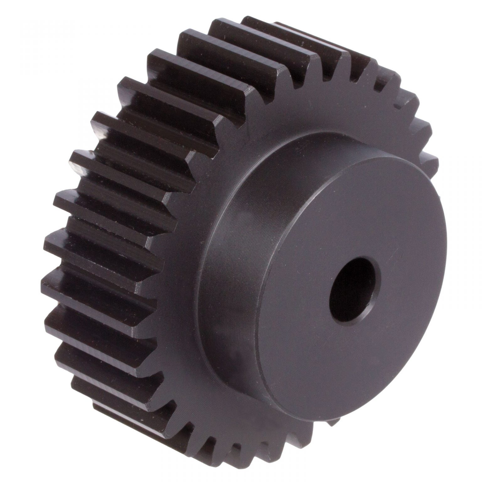 spur gear POM black with hub module 2 80 teeth tooth width 20mm outer