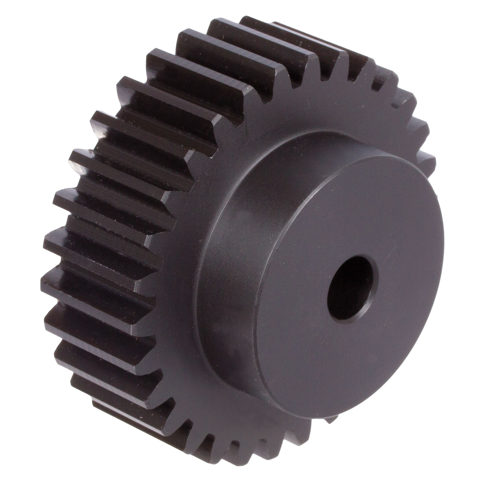 Spur gear made of POM with hub module 1 21 teeth tooth width 10mm outside diameter 23mm 