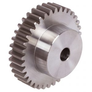 Spur gear made of brass Ms58 with hub module 1 10 teeth tooth width 6.5mm outside diameter 12mm 