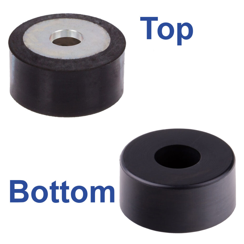 Rubbermetal buffer MGH stainless steel diameter 60mm height 25mm bore