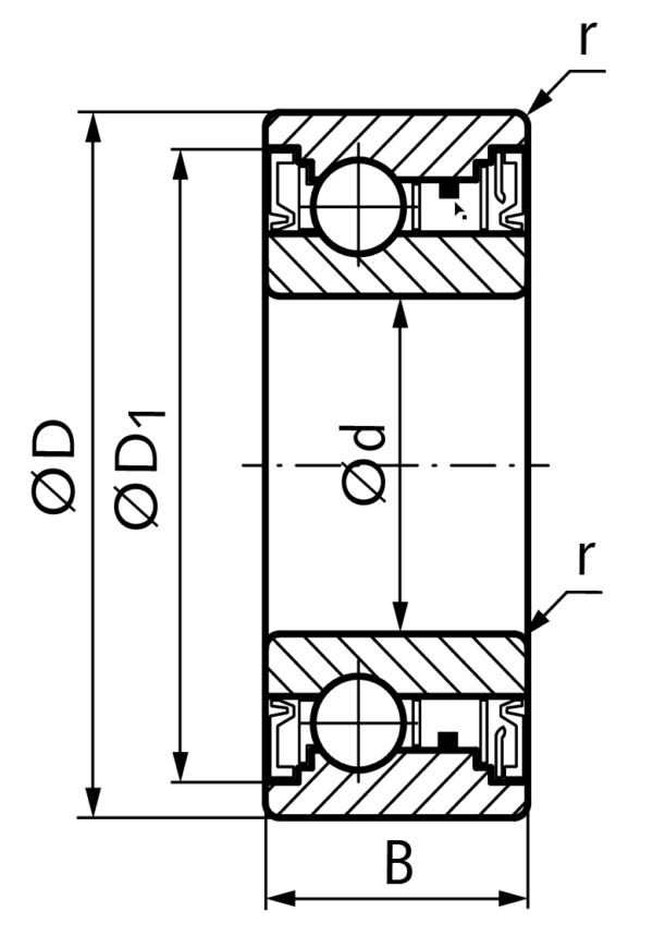 Ball bearing freewheel BB402GD inner diameter 40mm outer diameter 80mm