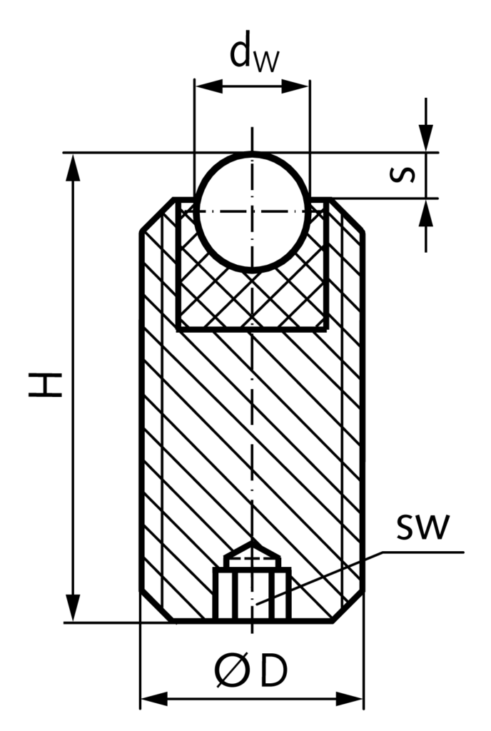 Ball transfer unit 307 screwable plain bearing M8x10 balll and screw