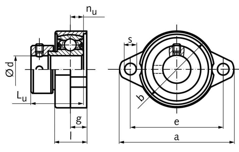 Ball flange bearing UFL 002 bore 15mm with eccentric ring material zinc ...
