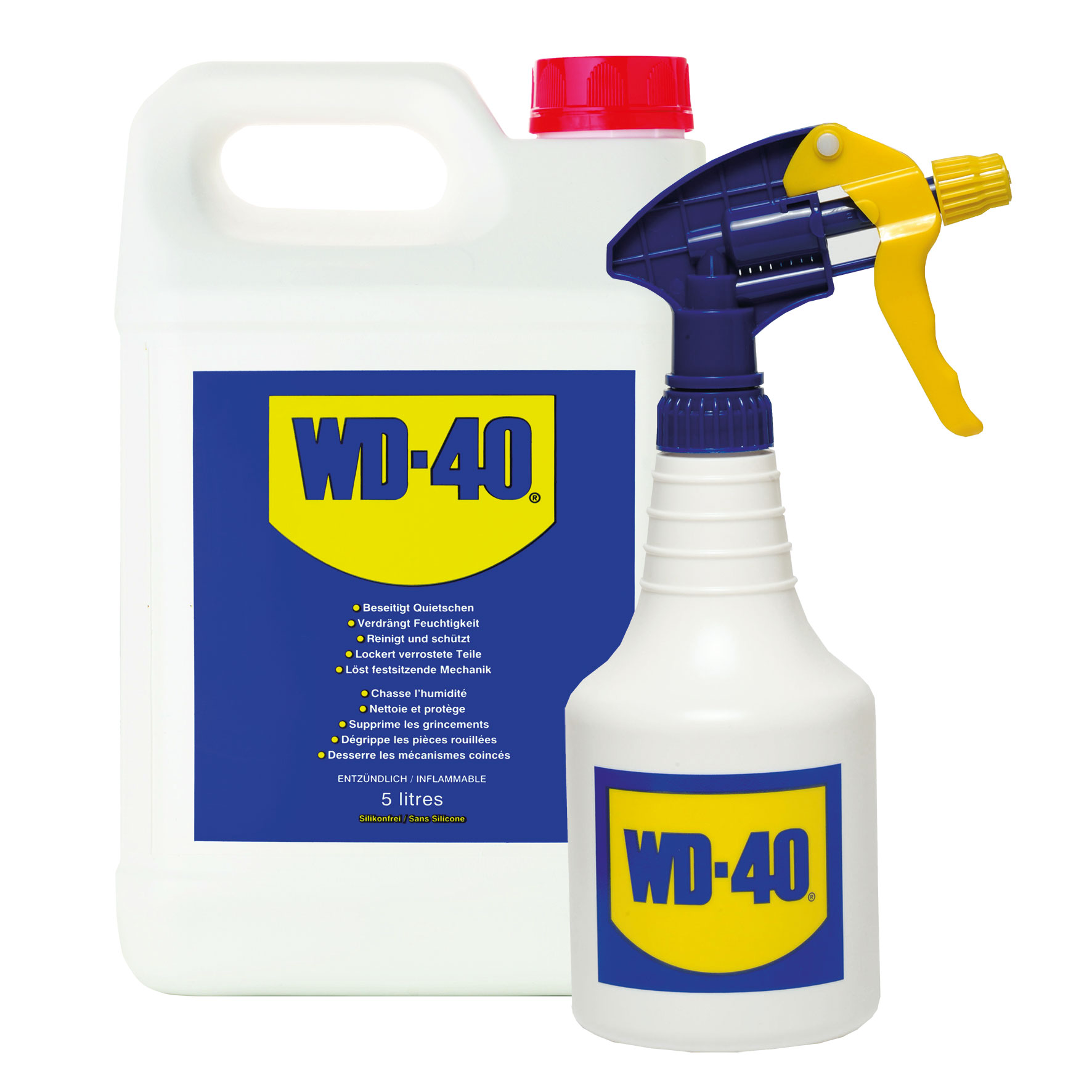 WD-40 Multi-Use Product 5 litres container inclusive spray applicator  (Actual safety data sheet on the internet in the section Downloads) SKU:  14070124 - Maedler North America