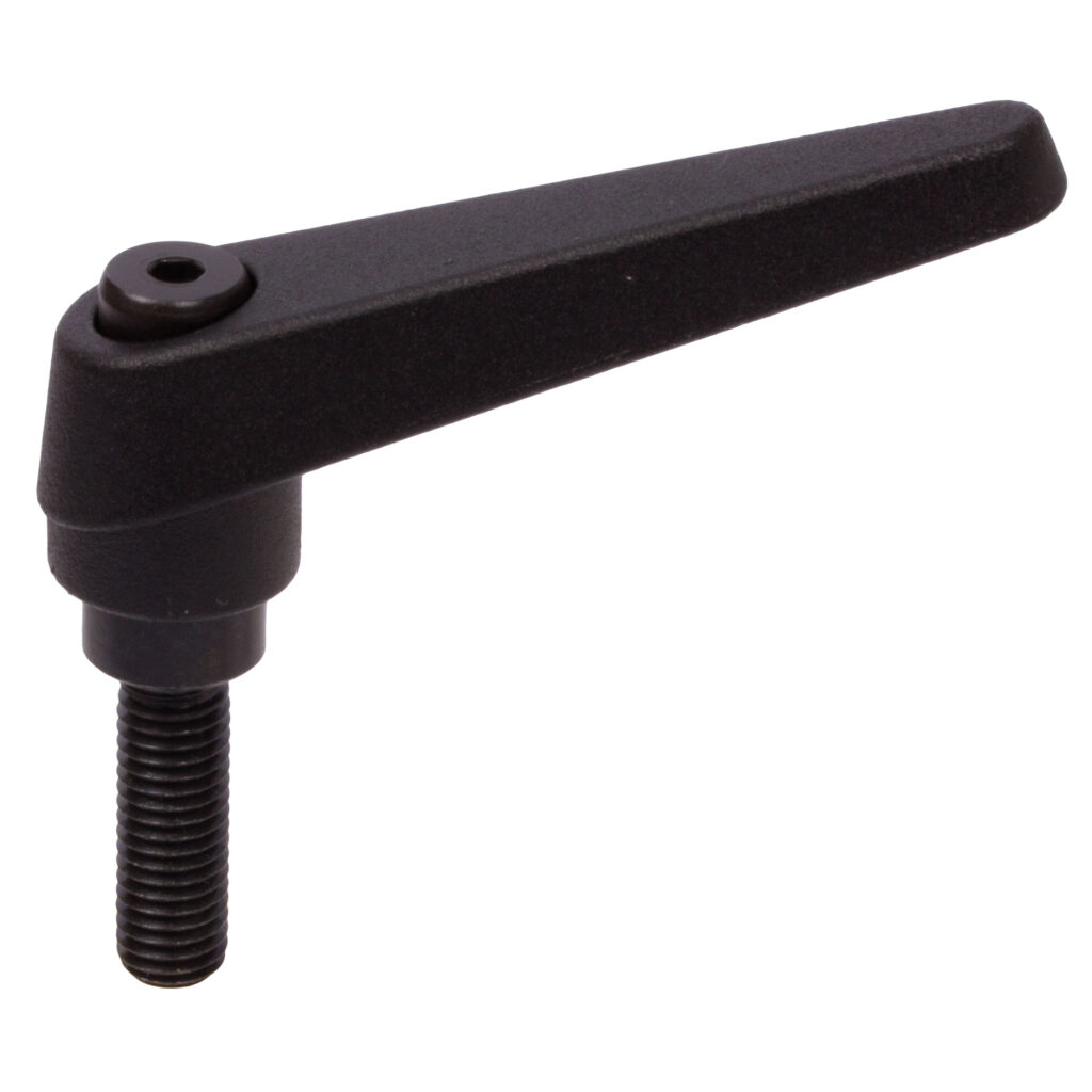 Adjustable clamping lever 120 version G with external thread M12 x 25mm ...
