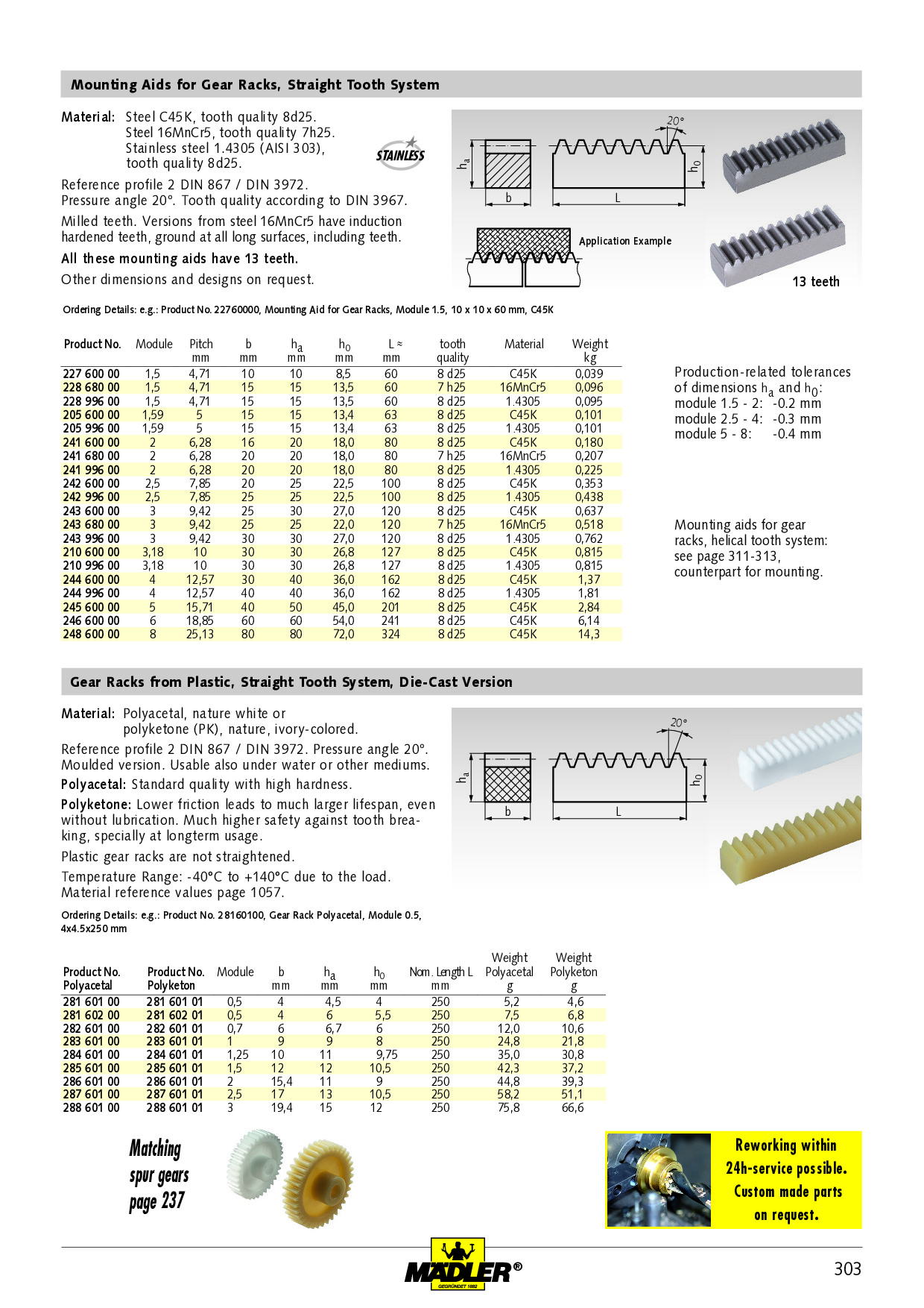 thumbnail image 2 of Brass Rack 64 Pitch 20 Degree Pressure Angle - 24 Inch Length 2 of 3